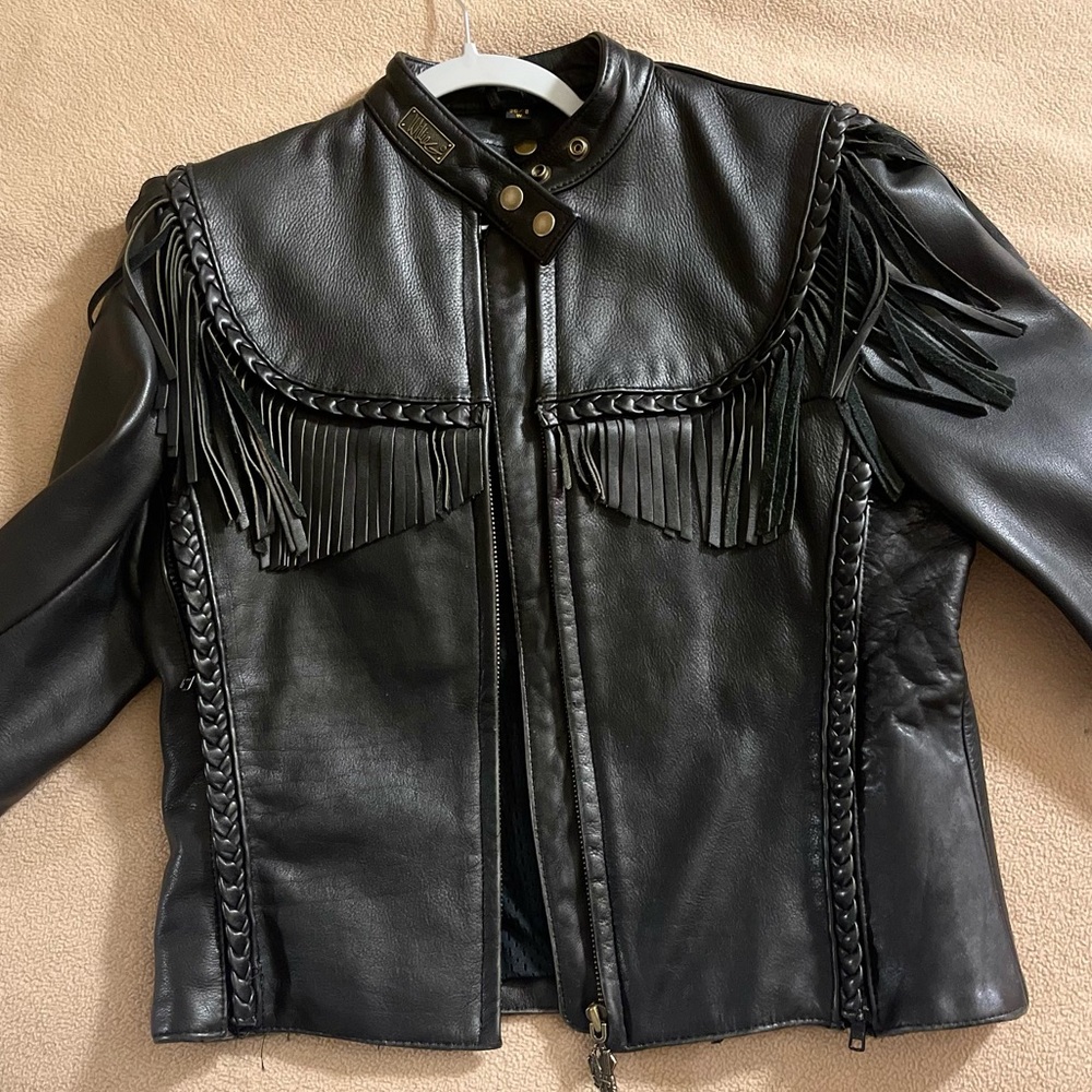 Leather biker jacket